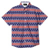 USA Star Red Striped Print Pattern Button Up Shirt-grizzshop