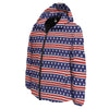 USA Star Red Striped Print Pattern Down Jacket-grizzshop