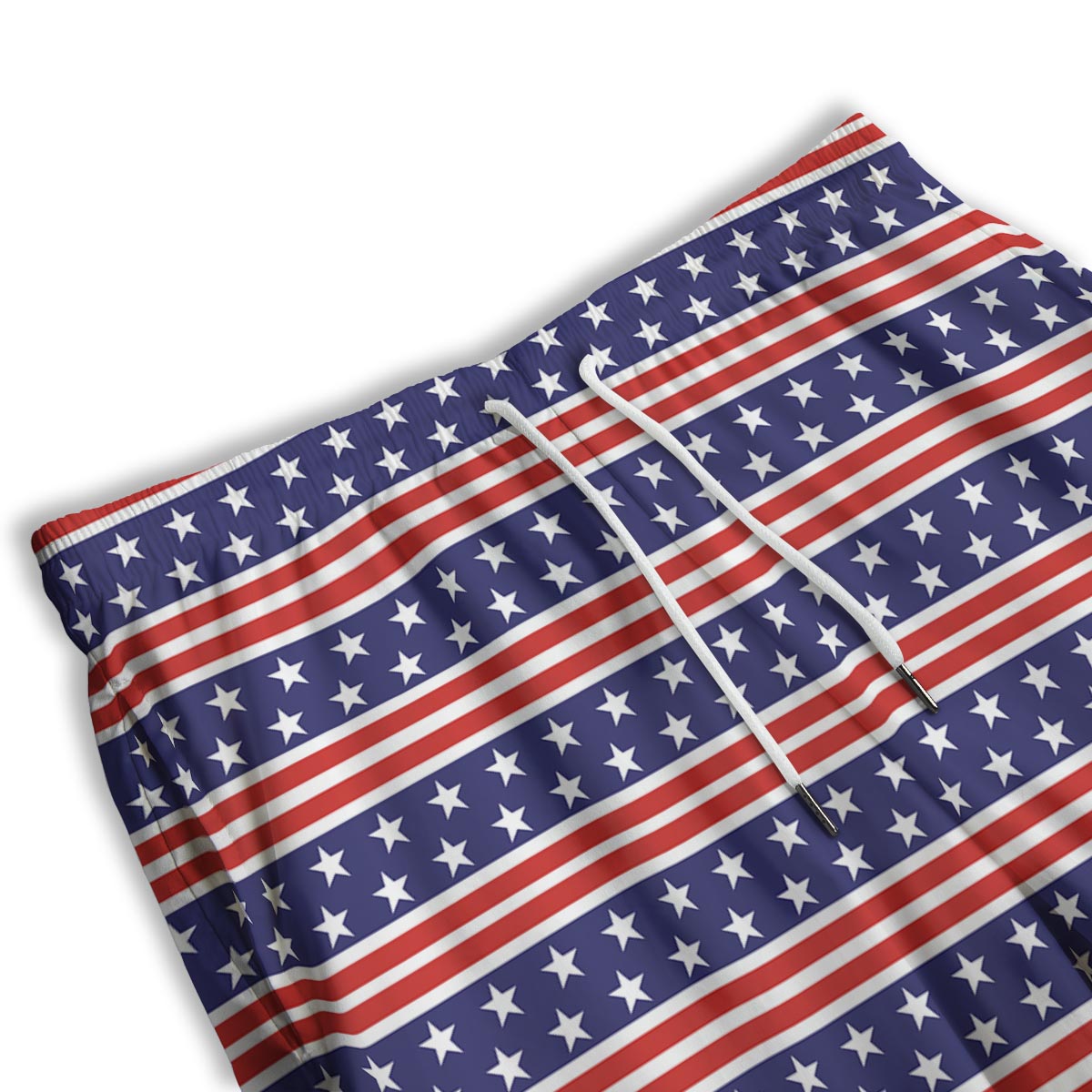 USA Star Red Striped Print Pattern Men's Athletic Shorts