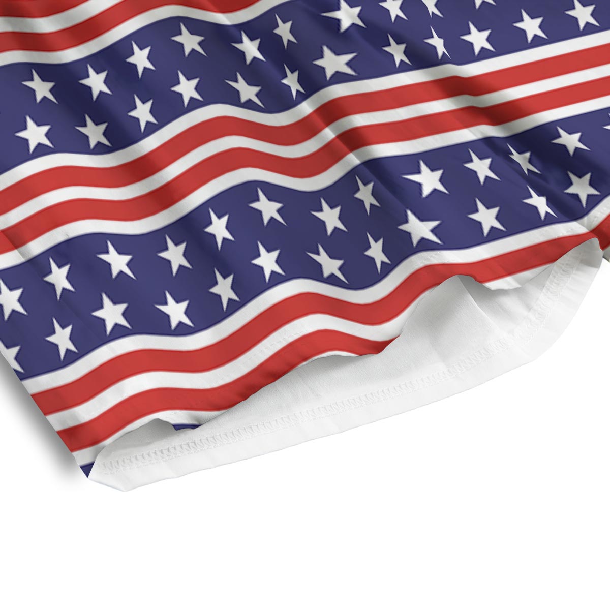 USA Star Red Striped Print Pattern Men's Athletic Shorts