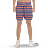 USA Star Red Striped Print Pattern Men's Gym Shorts-grizzshop