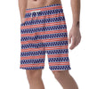 USA Star Red Striped Print Pattern Men's Shorts-grizzshop