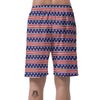 USA Star Red Striped Print Pattern Men's Shorts-grizzshop