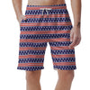 USA Star Red Striped Print Pattern Men's Shorts-grizzshop