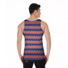 USA Star Red Striped Print Pattern Men's Tank Top-grizzshop