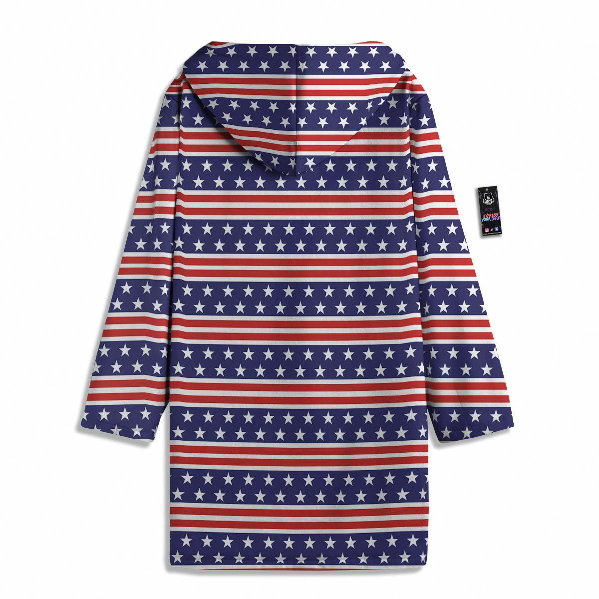 USA Star Red Striped Print Pattern Men's Windbreaker Jacket-grizzshop