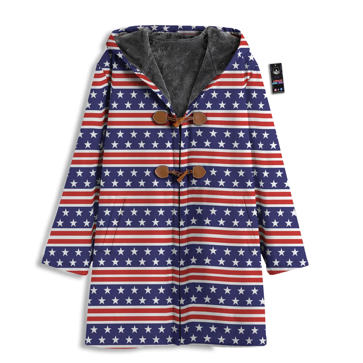 USA Star Red Striped Print Pattern Men's Windbreaker Jacket-grizzshop