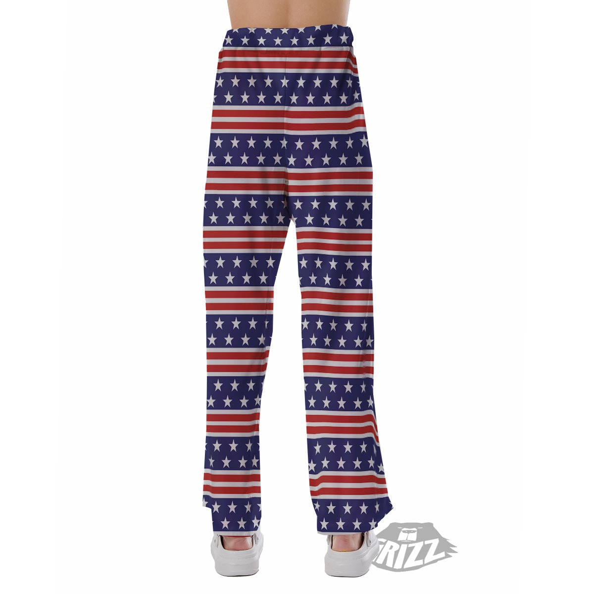 USA Star Red Striped Print Pattern Pajama Pants-grizzshop