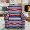 USA Star Red Striped Print Pattern Recliner Slipcover-grizzshop