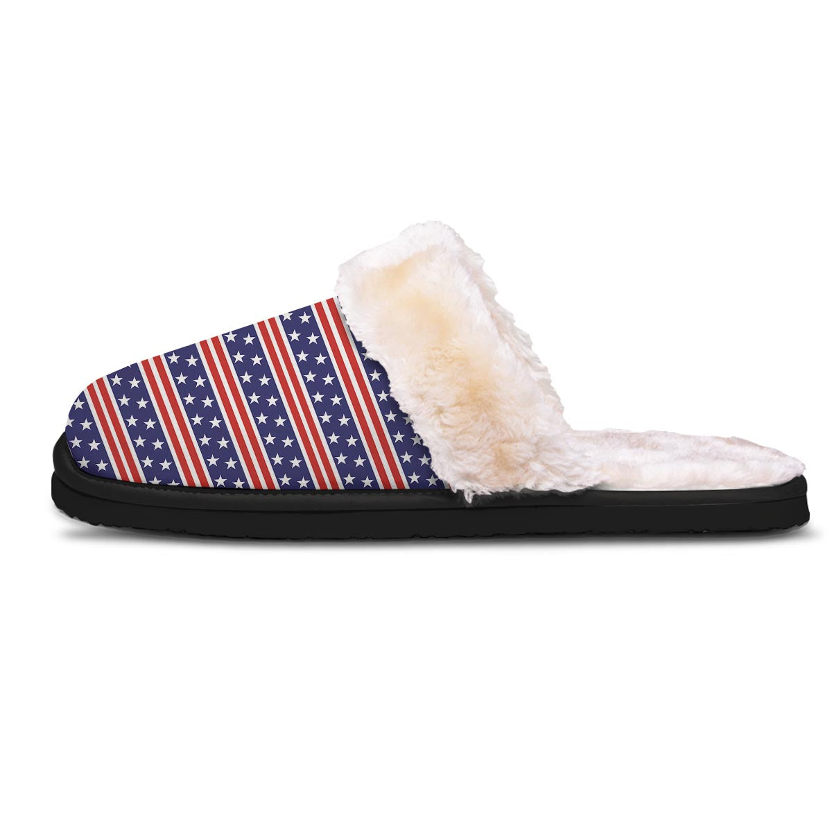 USA Star Red Striped Print Pattern Slippers-grizzshop