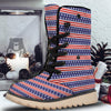 USA Star Red Striped Print Pattern Snow Boots-grizzshop