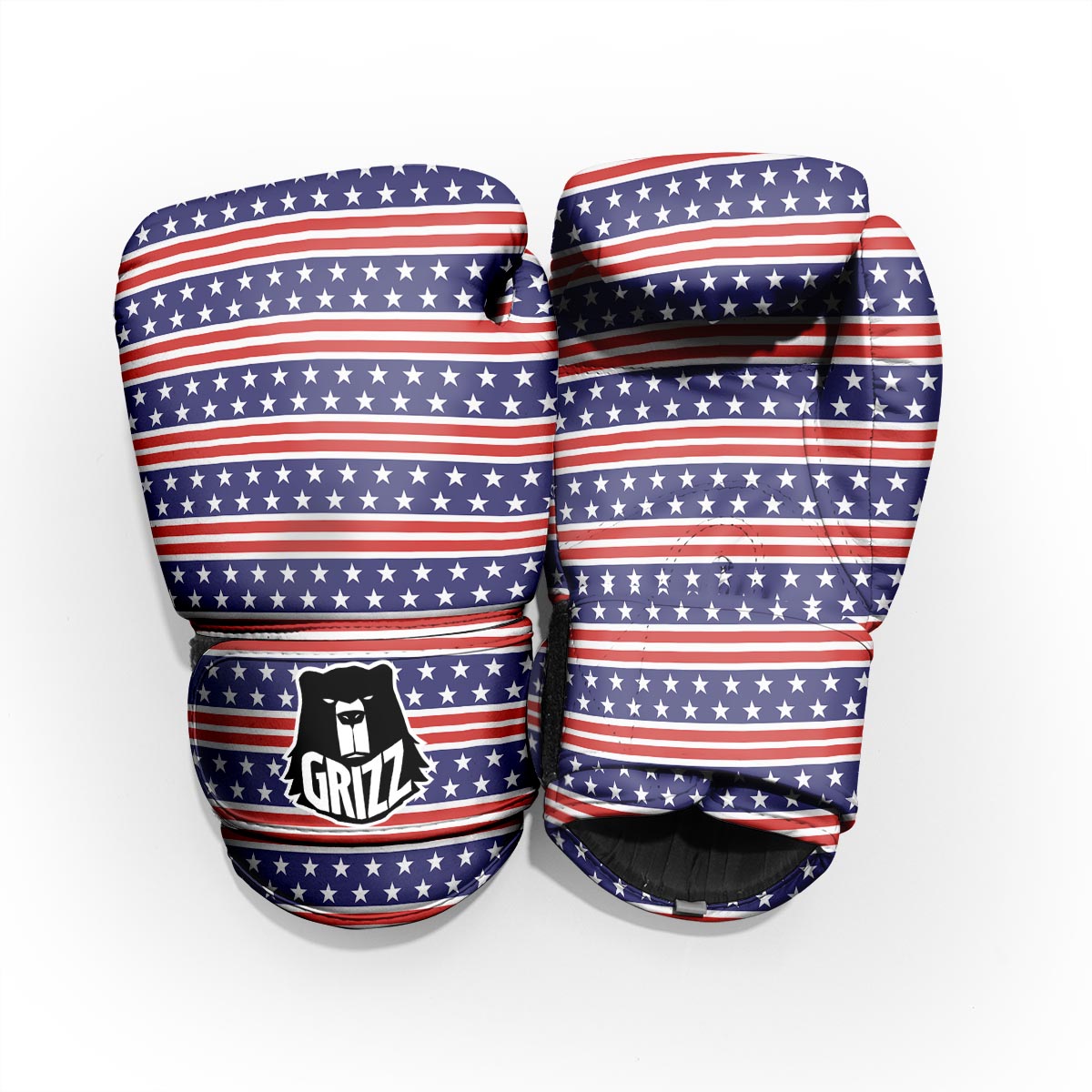 USA Star Red Striped Print Pattern Pro Boxing Glove