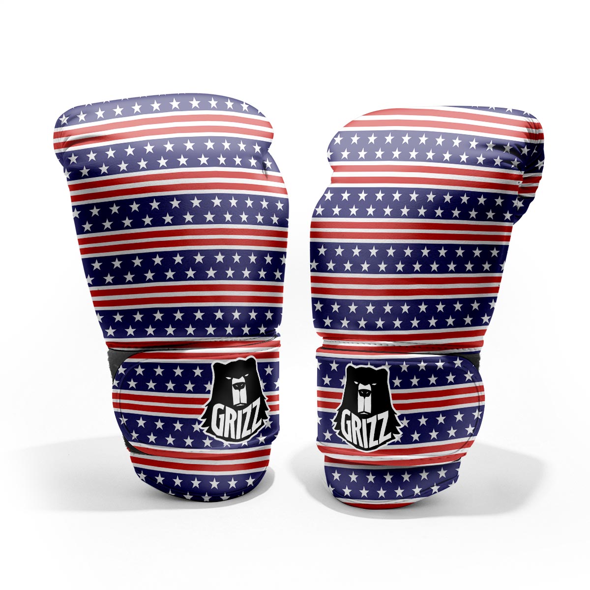USA Star Red Striped Print Pattern Pro Boxing Glove