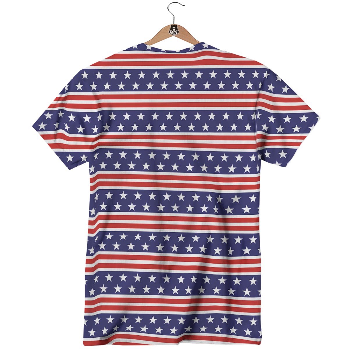 USA Star Red Striped Print Pattern T-Shirt-grizzshop