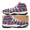 USA Star Red Striped Print Pattern White Bball Shoes-grizzshop