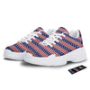 USA Star Red Striped Print Pattern White Chunky Shoes-grizzshop