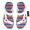 USA Star Red Striped Print Pattern White Open Toe Sandals-grizzshop