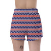 USA Star Red Striped Print Pattern Women's Shorts-grizzshop