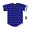 USA Star White And Blue Print Pattern Baseball Jersey-grizzshop