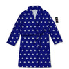 USA Star White And Blue Print Pattern Bathrobe-grizzshop