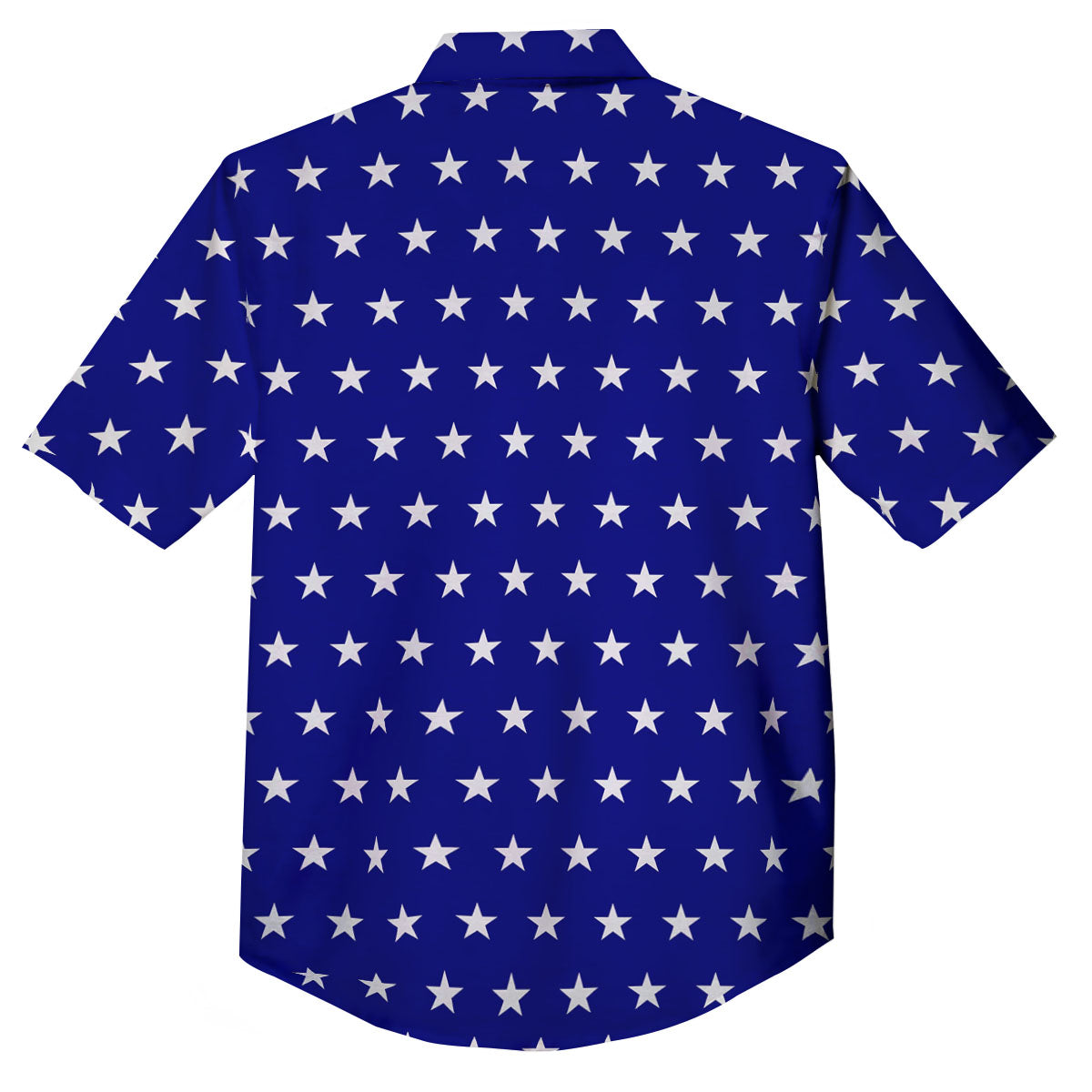 USA Star White And Blue Print Pattern Button Up Shirt-grizzshop