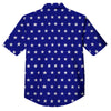 USA Star White And Blue Print Pattern Button Up Shirt-grizzshop