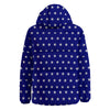 USA Star White And Blue Print Pattern Down Jacket-grizzshop