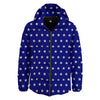 USA Star White And Blue Print Pattern Down Jacket-grizzshop