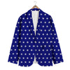 USA Star White And Blue Print Pattern Men's Blazer-grizzshop