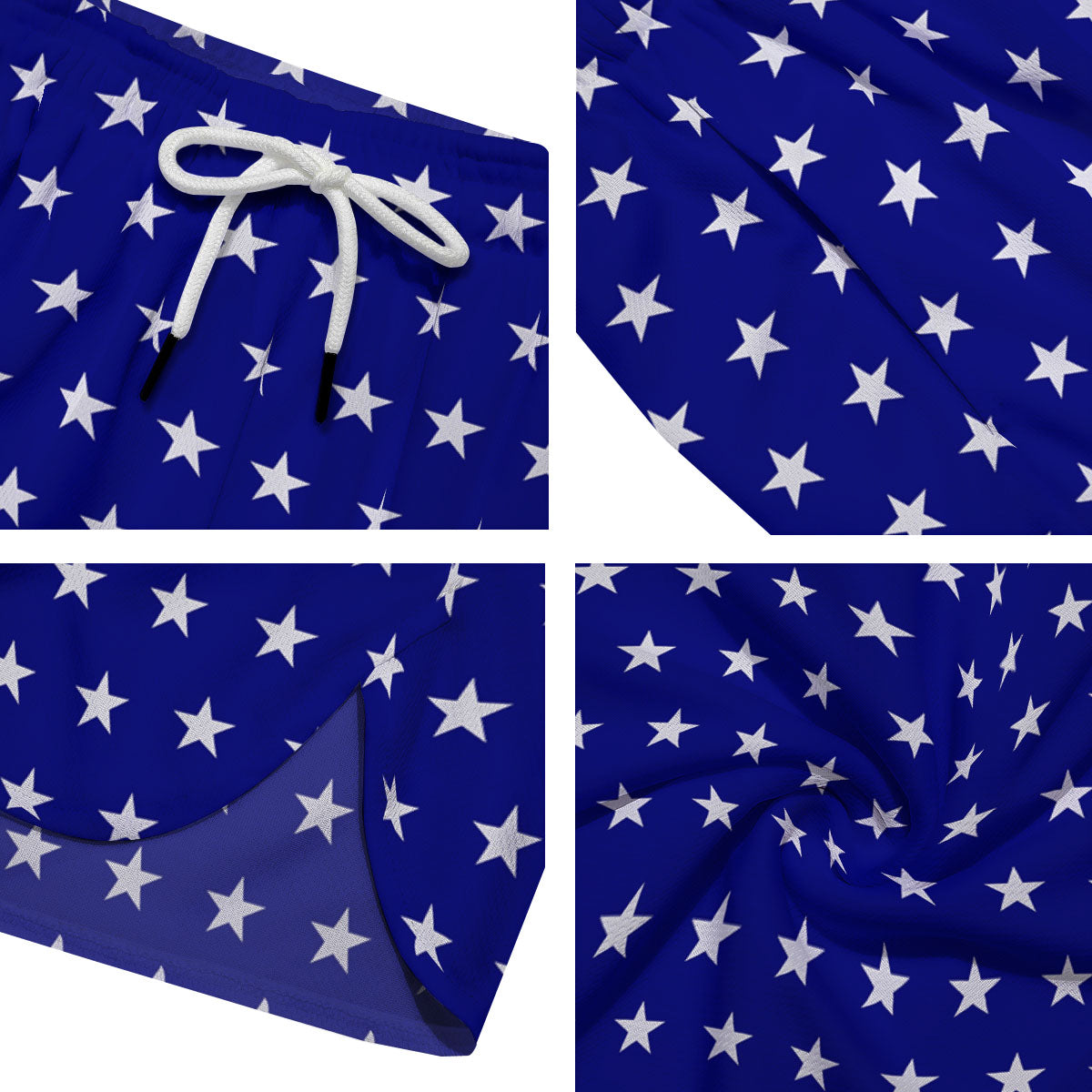 USA Star White And Blue Print Pattern Men's Running Shorts-grizzshop