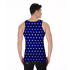 USA Star White And Blue Print Pattern Men's Tank Top-grizzshop