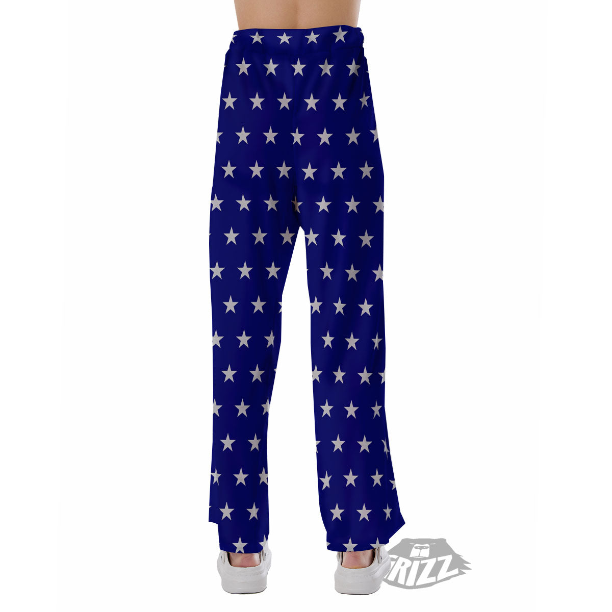 USA Star White And Blue Print Pattern Pajama Pants-grizzshop