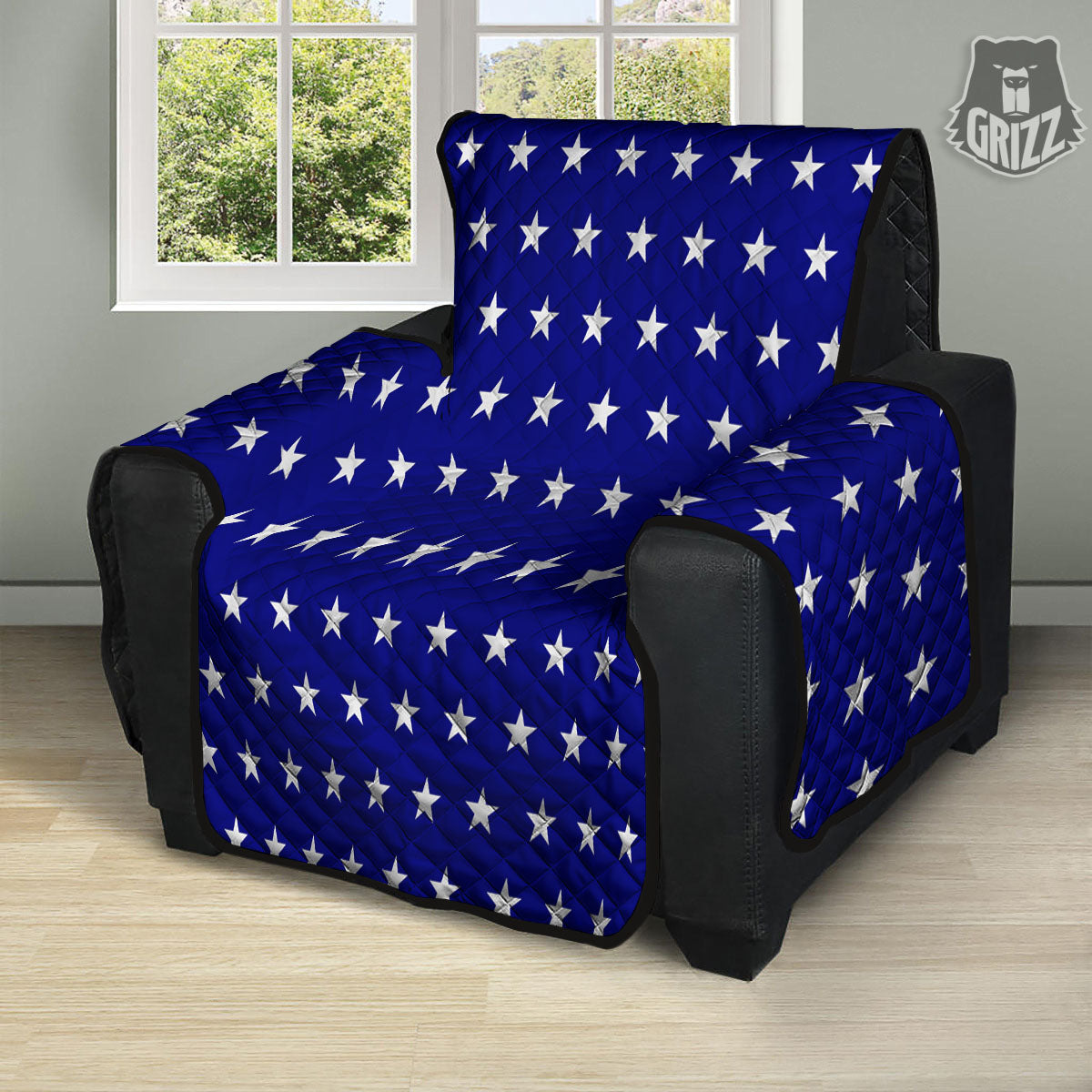 USA Star White And Blue Print Pattern Recliner Protector-grizzshop