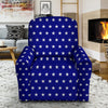 USA Star White And Blue Print Pattern Recliner Slipcover-grizzshop