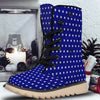 USA Star White And Blue Print Pattern Snow Boots-grizzshop