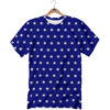 USA Star White And Blue Print Pattern T-Shirt-grizzshop