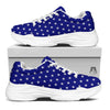 USA Star White And Blue Print Pattern White Chunky Shoes-grizzshop