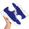 USA Star White And Blue Print Pattern White Chunky Shoes-grizzshop