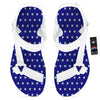 USA Star White And Blue Print Pattern White Open Toe Sandals-grizzshop