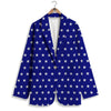 USA Star White And Blue Print Pattern Women's Blazer-grizzshop