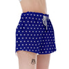 USA Star White And Blue Print Pattern Women's Shorts-grizzshop