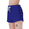 USA Star White And Blue Print Pattern Women's Shorts-grizzshop