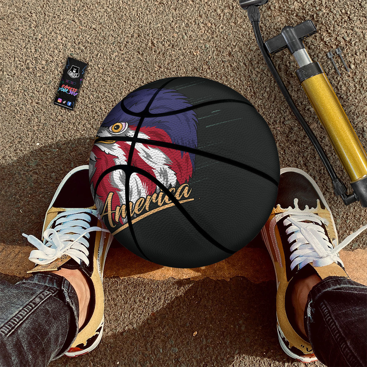 USA Eagle Patriotic Print Basketball