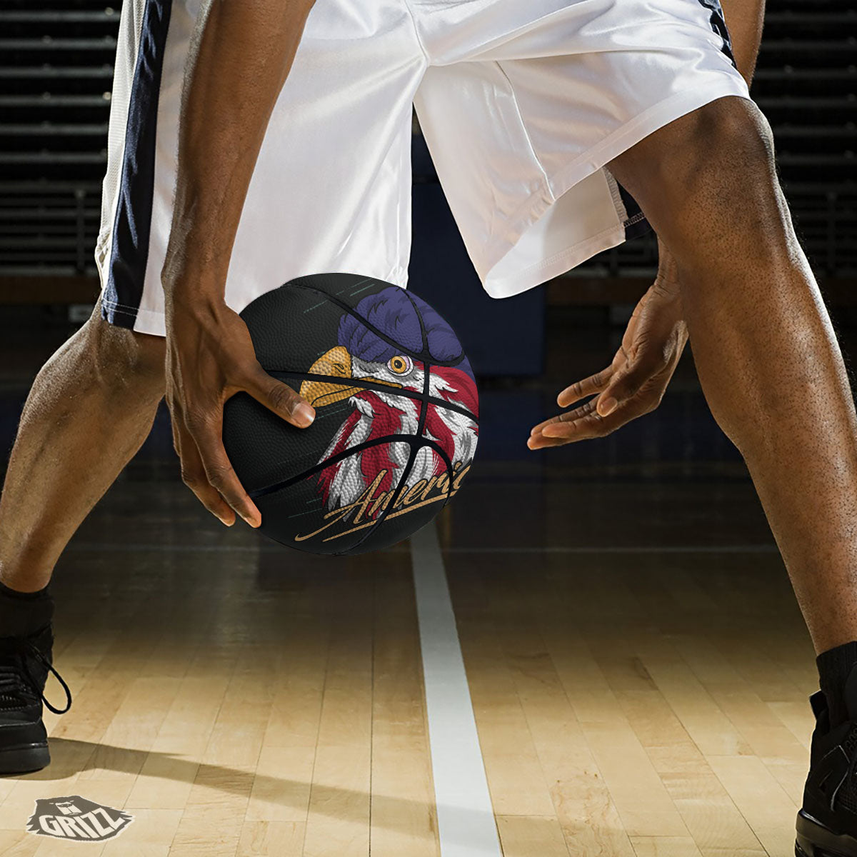 USA Eagle Patriotic Print Basketball