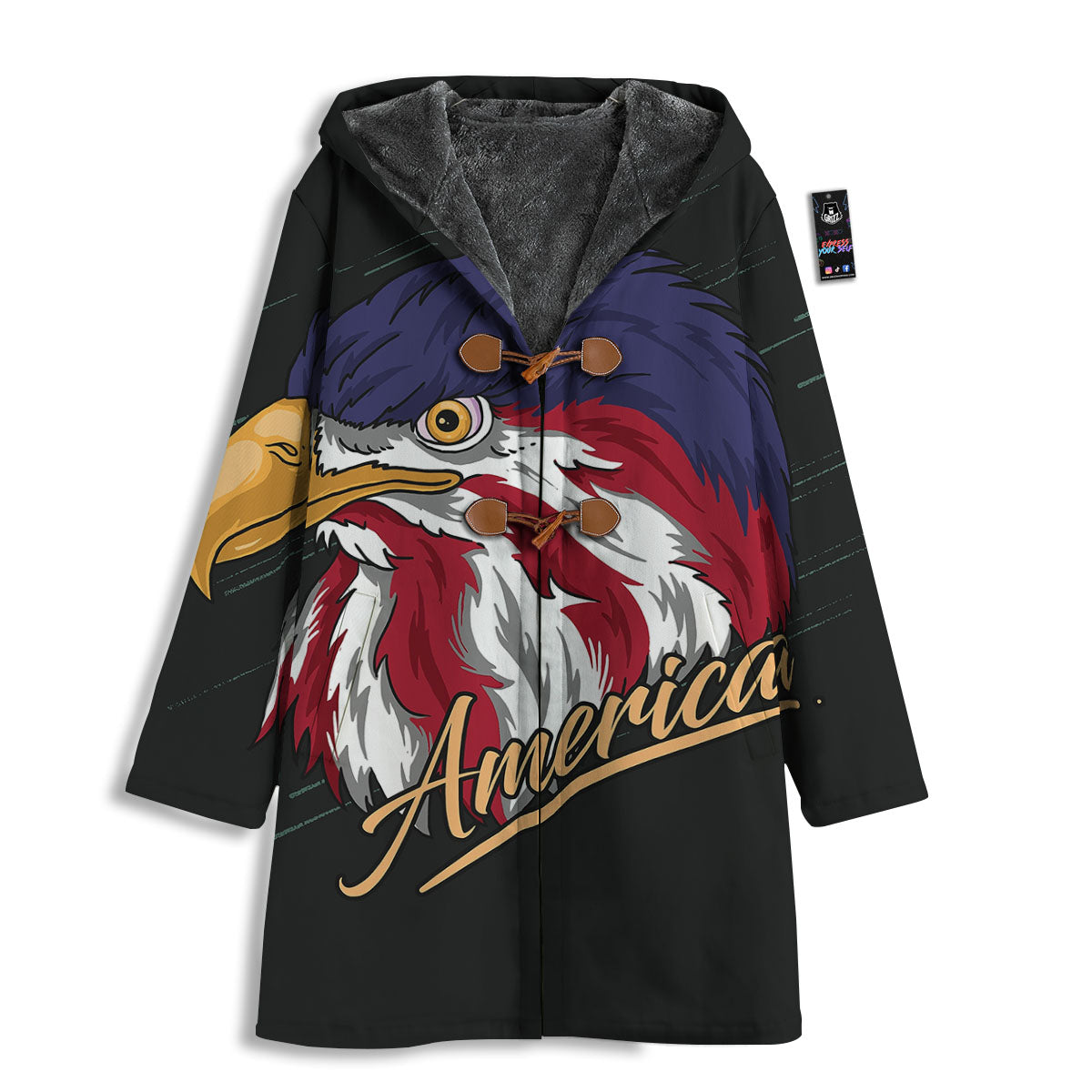 USA Eagle Patriotic Print Men's Windbreaker Jacket-grizzshop