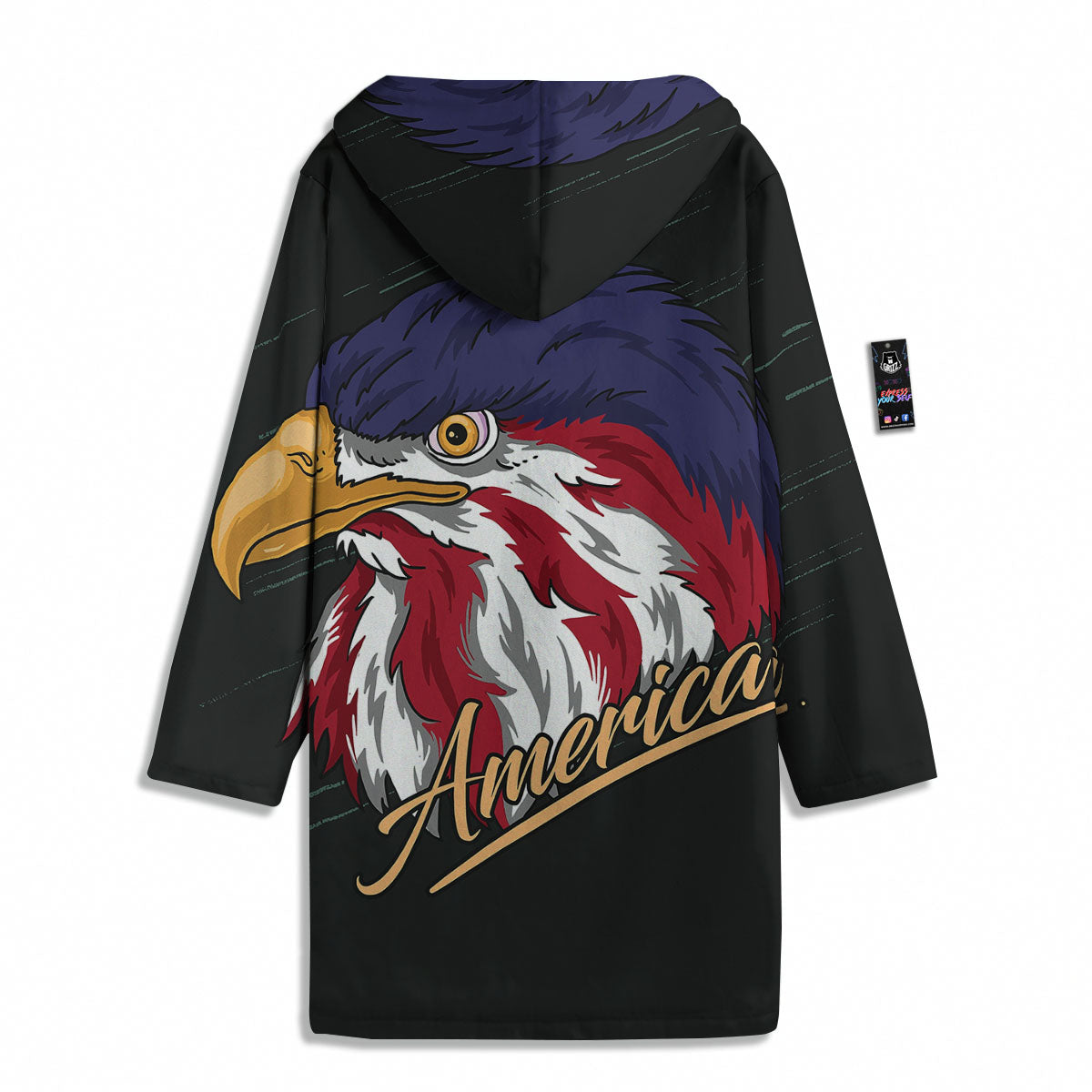 USA Eagle Patriotic Print Men's Windbreaker Jacket-grizzshop