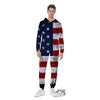 USA Flag Grunge Print Men's Jumpsuit-grizzshop