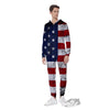 USA Flag Grunge Print Men's Jumpsuit-grizzshop