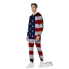 USA Flag Grunge Print Men's Jumpsuit-grizzshop