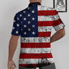 USA Flag Grunge Print Untucked Shirts-grizzshop